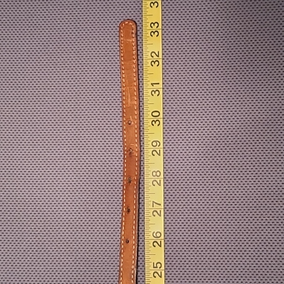 La Jolla Blue Leather Skinny Belt With Brass Buckle - Picture 12 of 14